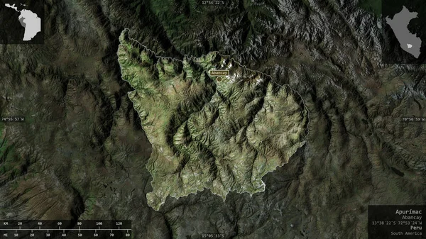 Apurímac Región Del Perú Imágenes Satélite Forma Presentada Contra Área — Foto de Stock