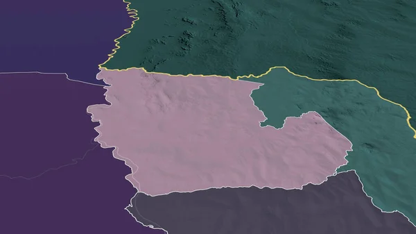 Консепсьон Департамент Парагвай Цветная Карта Административного Деления Рендеринг — стоковое фото