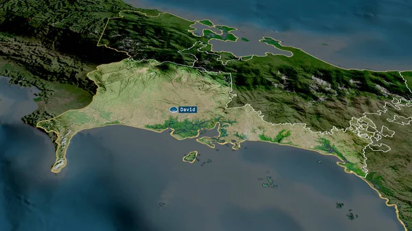 Chiriqui Επαρχία Του Παναμά Μεγεθύνεται Και Τονίζεται Κεφάλαιο Δορυφορικές Εικόνες — Φωτογραφία Αρχείου