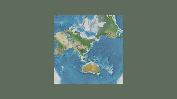 Cuadro Cuadrado Del Mapa Gran Escala Del Mundo Una Proyección — Foto de Stock