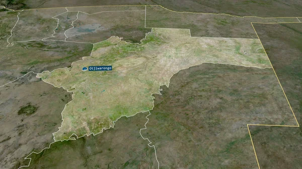 Otjozondjupa Régió Namíbia Nagyított Kiemelte Tőke Műholdas Képek Renderelés — Stock Fotó
