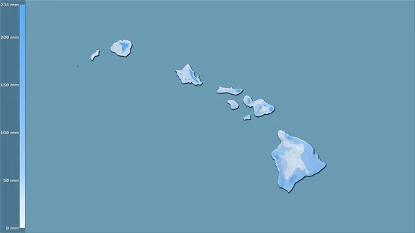 Niederschlag Des Trockensten Monats Raum Hawaii Der Vereinigten Staaten Der — Stockfoto