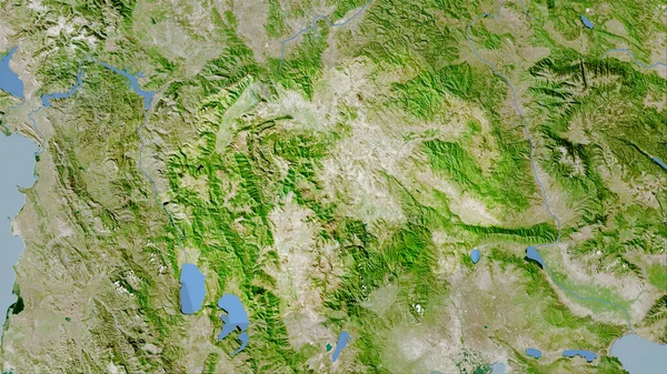 卫星A上的马其顿地区立体投影图 栅格层的原始成分 — 图库照片