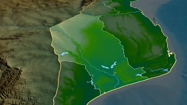 Газа Провинция Мозамбик Увеличена Выделена Основные Физические Особенности Ландшафта Рендеринг — стоковое фото
