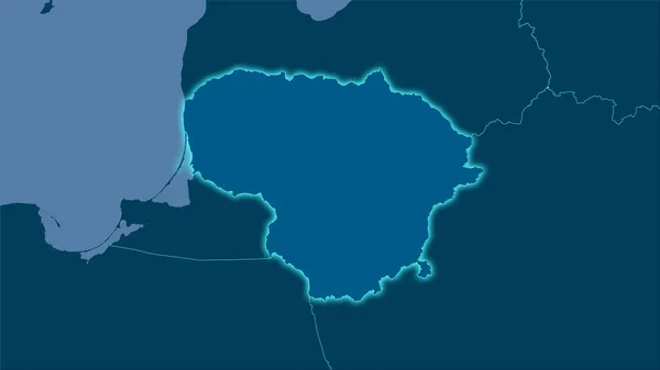 Área Lituania Mapa Sólido Proyección Estereográfica Composición Cruda Capas Trama — Foto de Stock