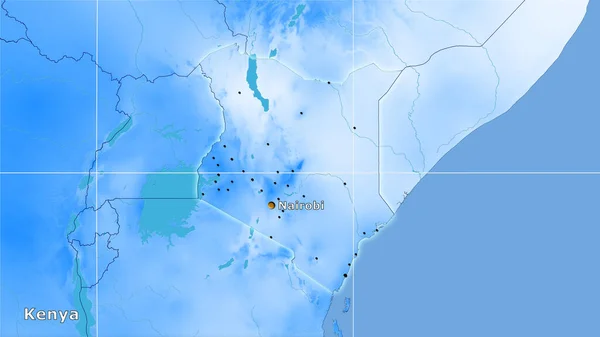 Keniaans Gebied Jaarlijkse Neerslagkaart Stereografische Projectie Belangrijkste Samenstelling — Stockfoto