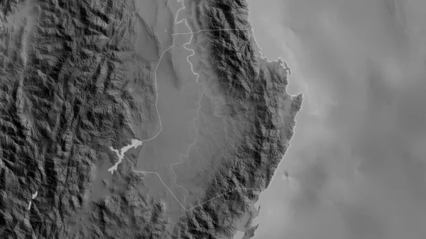 フィリピンのイサベラ州 湖や川とグレースケールの地図 形状は その国の領域に対して概説 3Dレンダリング — ストック写真