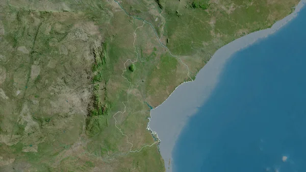 Sofala Provincia Mozambique Imágenes Satélite Forma Delineada Contra Área País — Foto de Stock