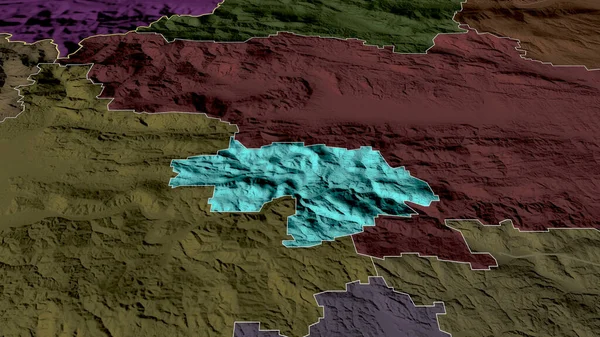 Zasavska Región Estadística Eslovenia Acercó Destacó Mapa Coloreado Tocado División —  Fotos de Stock