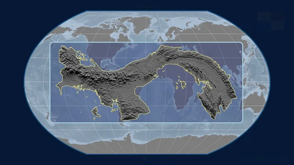 Vue Agrandie Panama Avec Des Lignes Perspective Contre Une Carte — Photo