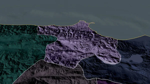 Sinop Provincia Turquía Zoomed Destacó Mapa Coloreado Tocado División Administrativa — Foto de Stock