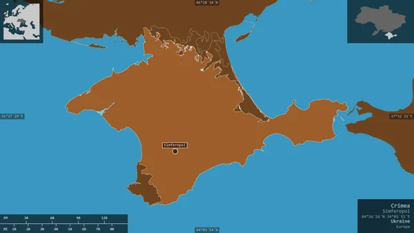 Krim Ukrainas Autonoma Republik Mönstrade Fasta Ämnen Med Sjöar Och — Stockfoto