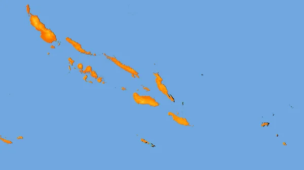 Powierzchnia Wysp Salomona Rocznej Mapie Temperatury Projekcji Stereograficznej Surowy Skład — Zdjęcie stockowe