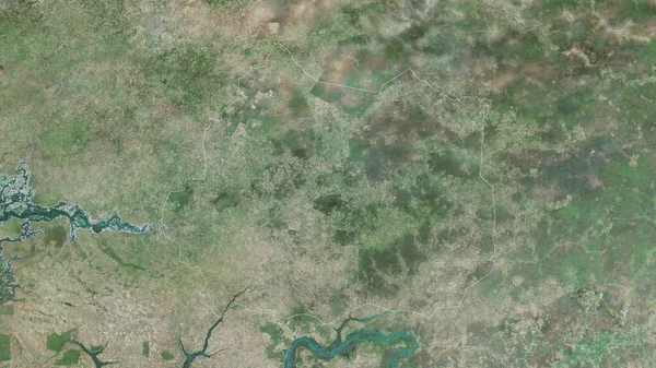 Kaffrine Regio Senegal Satellietbeelden Vorm Geschetst Tegen Zijn Landelijk Gebied — Stockfoto