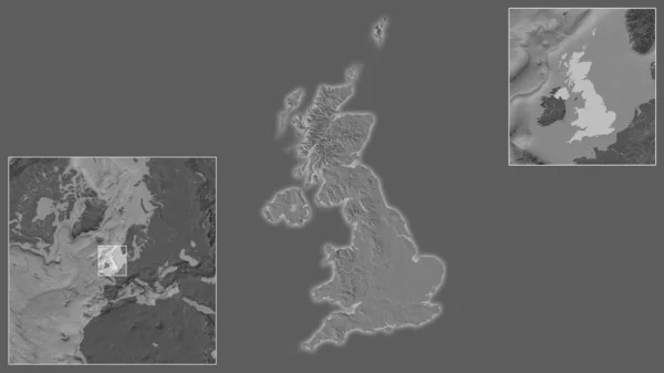 Close Wielkiej Brytanii Jego Lokalizacji Regionie Centrum Dużą Skalę Światowej — Zdjęcie stockowe