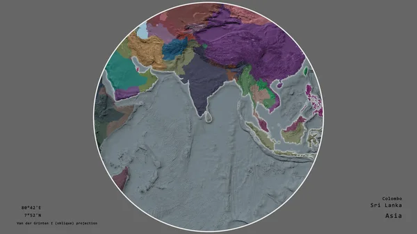 Région Sri Lanka Était Centrée Dans Cercle Entourant Son Continent — Photo