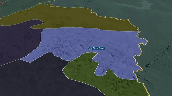 River Gee Contea Della Liberia Ingrandita Evidenziata Con Capitale Mappa — Foto Stock