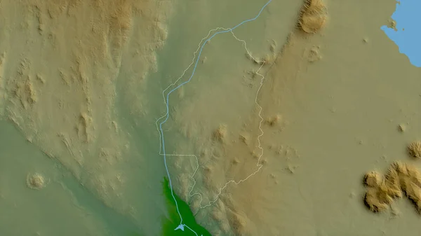 Blantyre District Malawi Colored Shader Data Lakes Rivers Shape Outlined — Stock Photo, Image