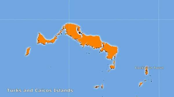 Zona Las Islas Turcas Caicos Mapa Anual Temperatura Proyección Estereográfica — Foto de Stock