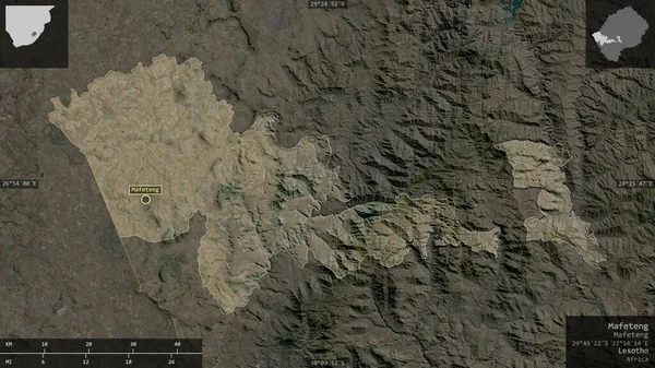 Mafeteng Kreis Lesotho Satellitenbilder Gestalt Die Sich Mit Informativen Überlagerungen — Stockfoto