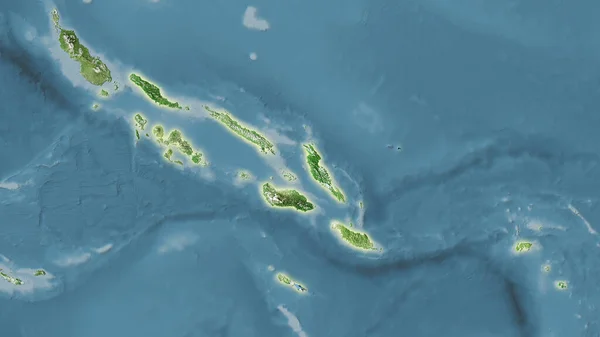 Área Las Islas Salomón Mapa Satélite Proyección Estereográfica Composición Cruda — Foto de Stock