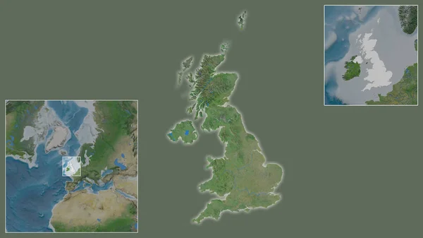 Primer Plano Del Reino Unido Ubicación Región Centro Mapa Mundial —  Fotos de Stock