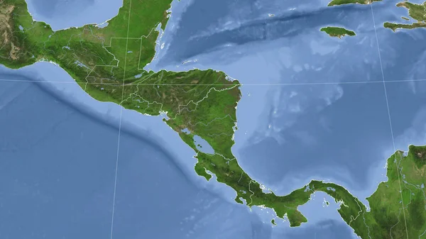 Nicaragua Son Voisinage Perspective Oblique Lointaine Pas Contour Imagerie Satellite — Photo
