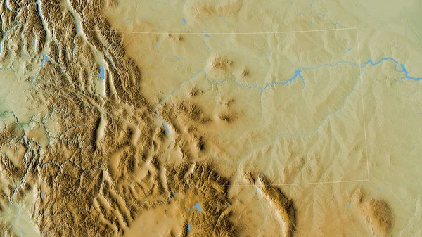 Montana Staat Van Verenigde Staten Gekleurde Schaduwgegevens Met Meren Rivieren — Stockfoto