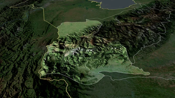 Tachira State Venezuela Zoomed Highlighted Satellite Imagery Rendering — Stock Photo, Image