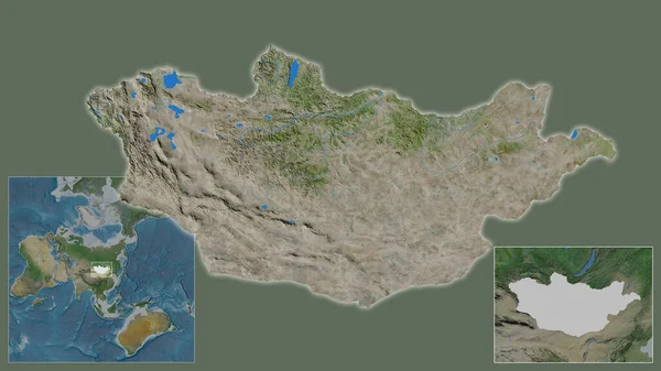 Primer Plano Mongolia Ubicación Región Centro Mapa Mundial Gran Escala —  Fotos de Stock