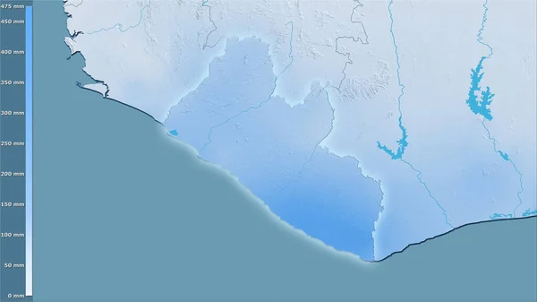 Précipitation Des Quartiers Les Secs Région Libéria Dans Projection Stéréographique — Photo