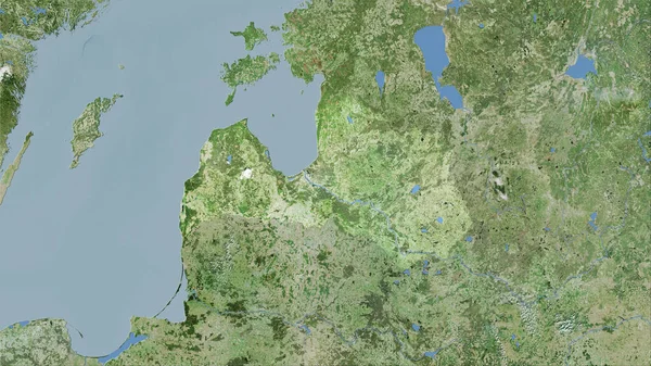 Lettonie Zone Sur Carte Satellite Dans Projection Stéréographique Composition Brute — Photo