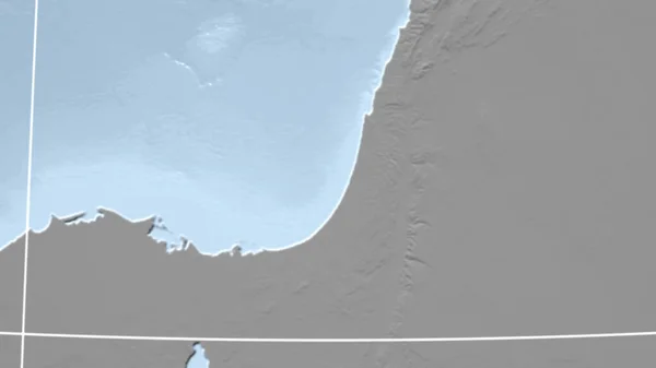 Ciszjordánia Szomszédság Távoli Perspektíva Körvonal Nélkül Szürkeárnyalat Magassági Térkép — Stock Fotó