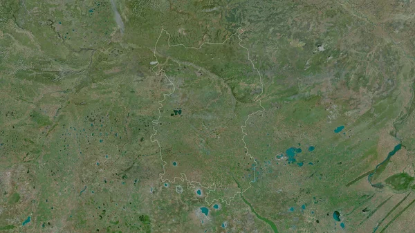 Omsk Région Russie Imagerie Satellite Forme Tracée Contre Zone Pays — Photo