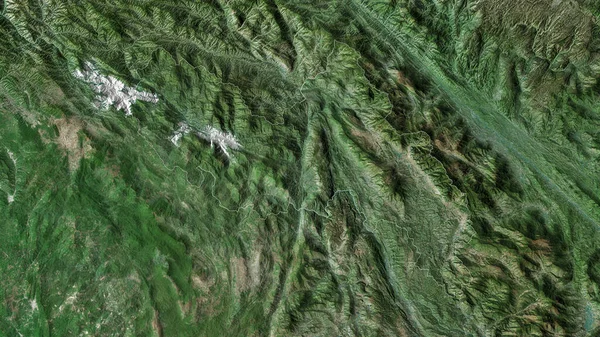 ベトナムの省 ライチャウ 衛星画像 形状は その国の領域に対して概説 3Dレンダリング — ストック写真