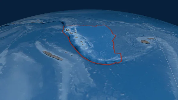 Nueva Placa Tectónica Las Hébridas Delineada Globo Topografía Batimetría Mapa —  Fotos de Stock