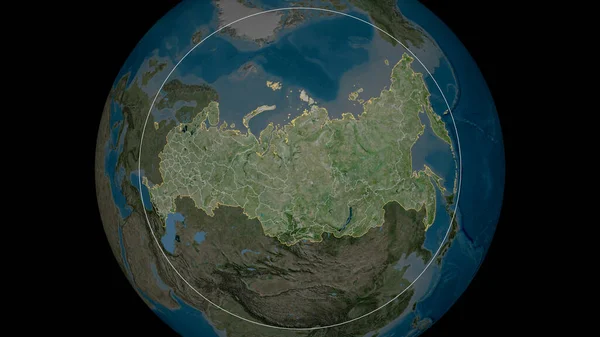 Rosja Powiększyła Się Zakreśliła Zdjęcia Satelitarne Renderowanie — Zdjęcie stockowe