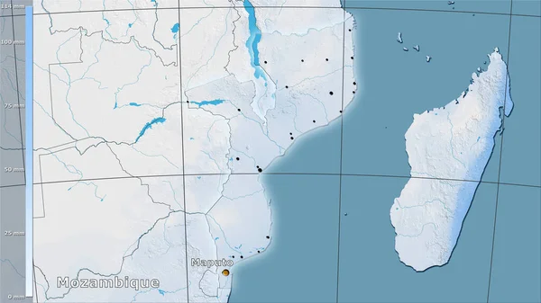 Precipitación Del Mes Más Seco Dentro Del Área Mozambique Proyección — Foto de Stock