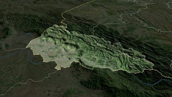 Transcarpathie Région Ukraine Zoomé Mis Évidence Imagerie Satellite Rendu — Photo