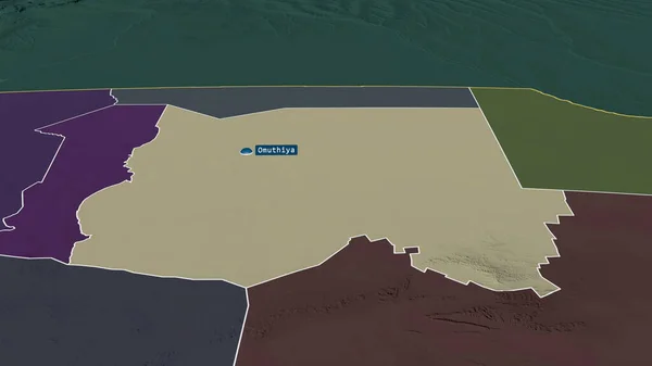 Oshikoto Regione Della Namibia Ingrandita Evidenziata Con Capitale Mappa Colorata — Foto Stock