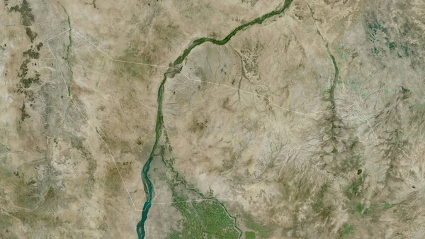 Khartoum État Soudan Imagerie Satellite Forme Tracée Contre Zone Pays — Photo