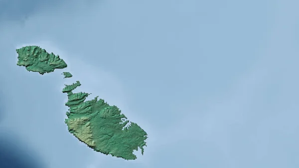Malta Närbild Perspektiv Landet Ingen Översikt Topografisk Hjälpkarta — Stockfoto