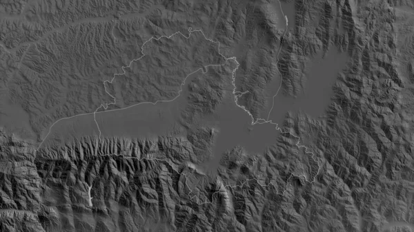Brasov County Romania Grayscaled Map Lakes Rivers Shape Outlined Its — Stock Photo, Image