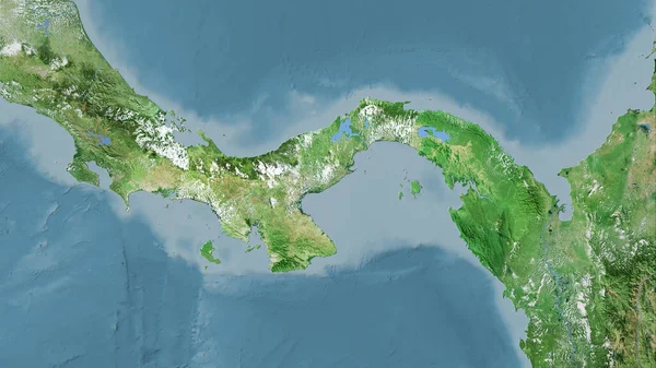立体投影の衛星Dマップ上のパナマエリア ラスター層の生の組成 — ストック写真