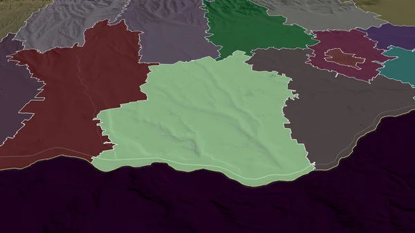 Телеорман Округ Румынии Увеличенный Выделенный Цветная Карта Административного Деления Рендеринг — стоковое фото