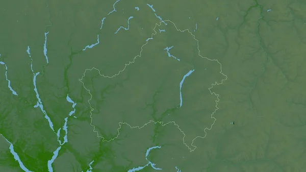 Bryansk Region Russia Colored Shader Data Lakes Rivers Shape Outlined — Stock Photo, Image