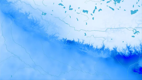 Area Nepal Sulla Mappa Annuale Delle Precipitazioni Nella Proiezione Stereografica — Foto Stock