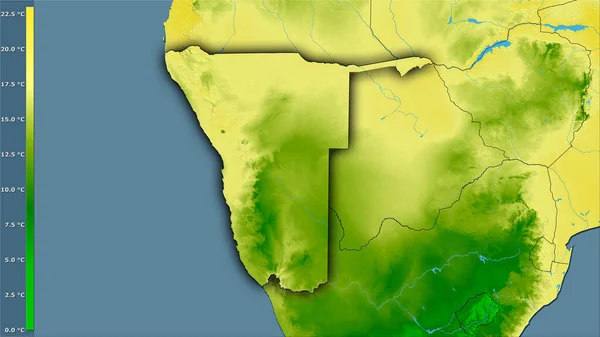 Temperatura Media Del Cuarto Más Frío Dentro Del Área Namibia — Foto de Stock
