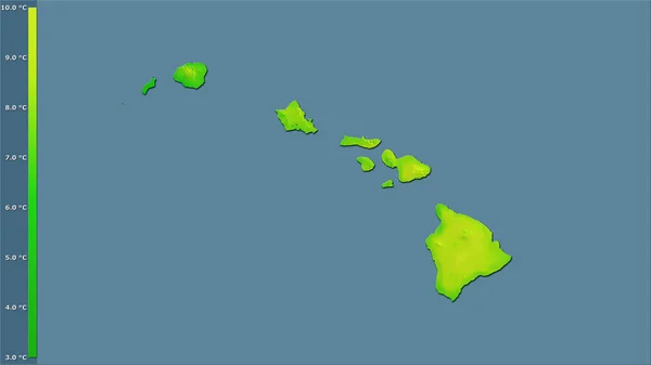 Amerika Birleşik Devletleri Nin Hawaii Bölgesinde Efsanevi Stereografik Projeksiyondaki Ortalama — Stok fotoğraf