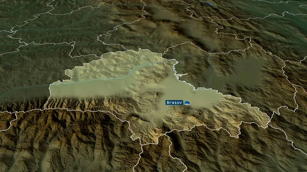 Брасовско Румынский Край Увеличен Выделен Капиталом Основные Физические Особенности Ландшафта — стоковое фото